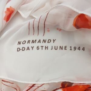 Normandy D-Day June 6th 1944, landing beaches Floral White and Orange Scarf